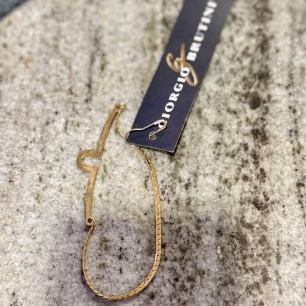 Giorgio Brutini Tie Chain Gold Tone Herringbone NWT Vintage